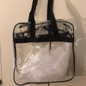 Clear Plastic Stadium Tote Bag with Zipper